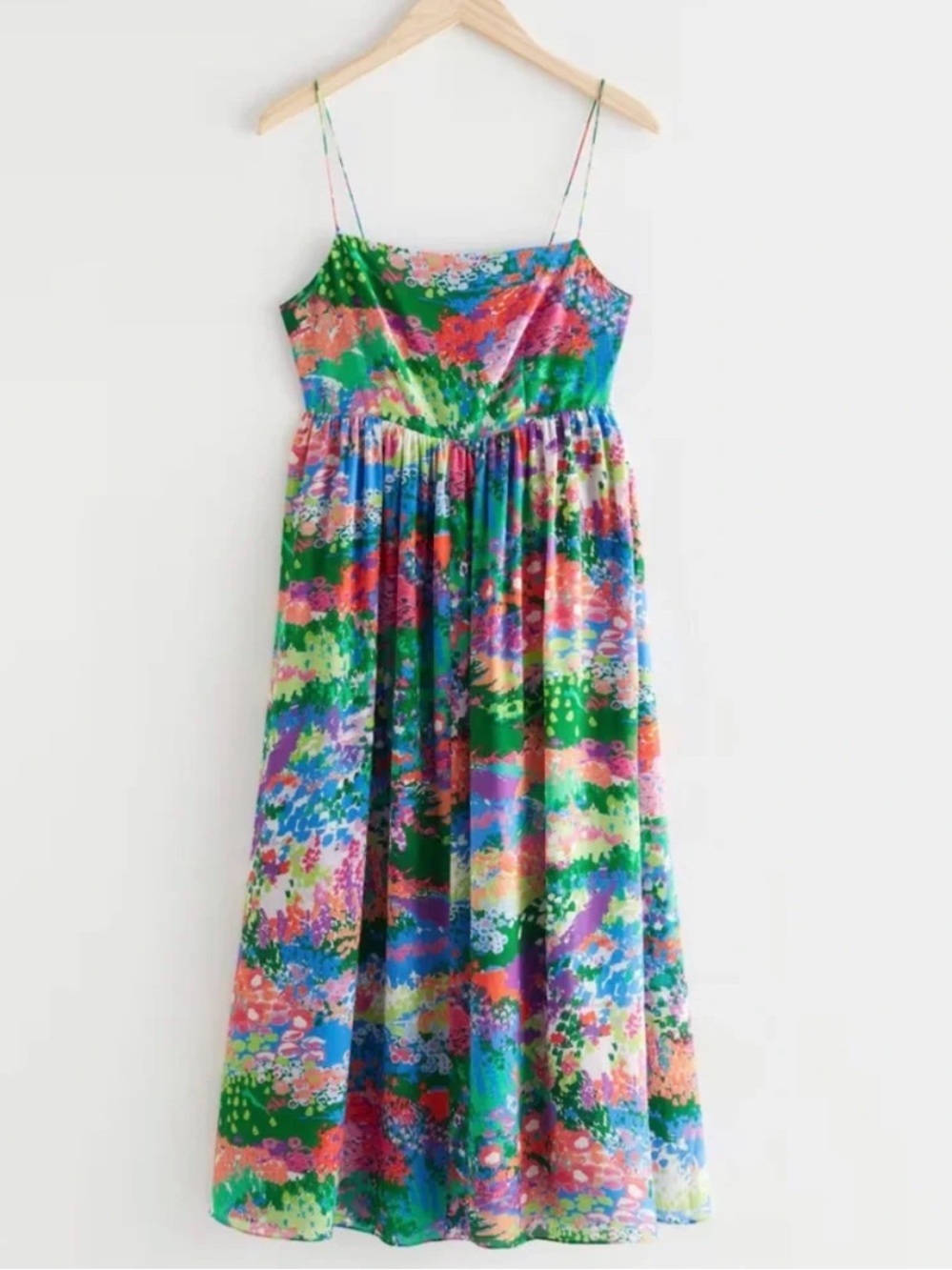 & Other Stories Strappy Silk Midi Dress Size 8